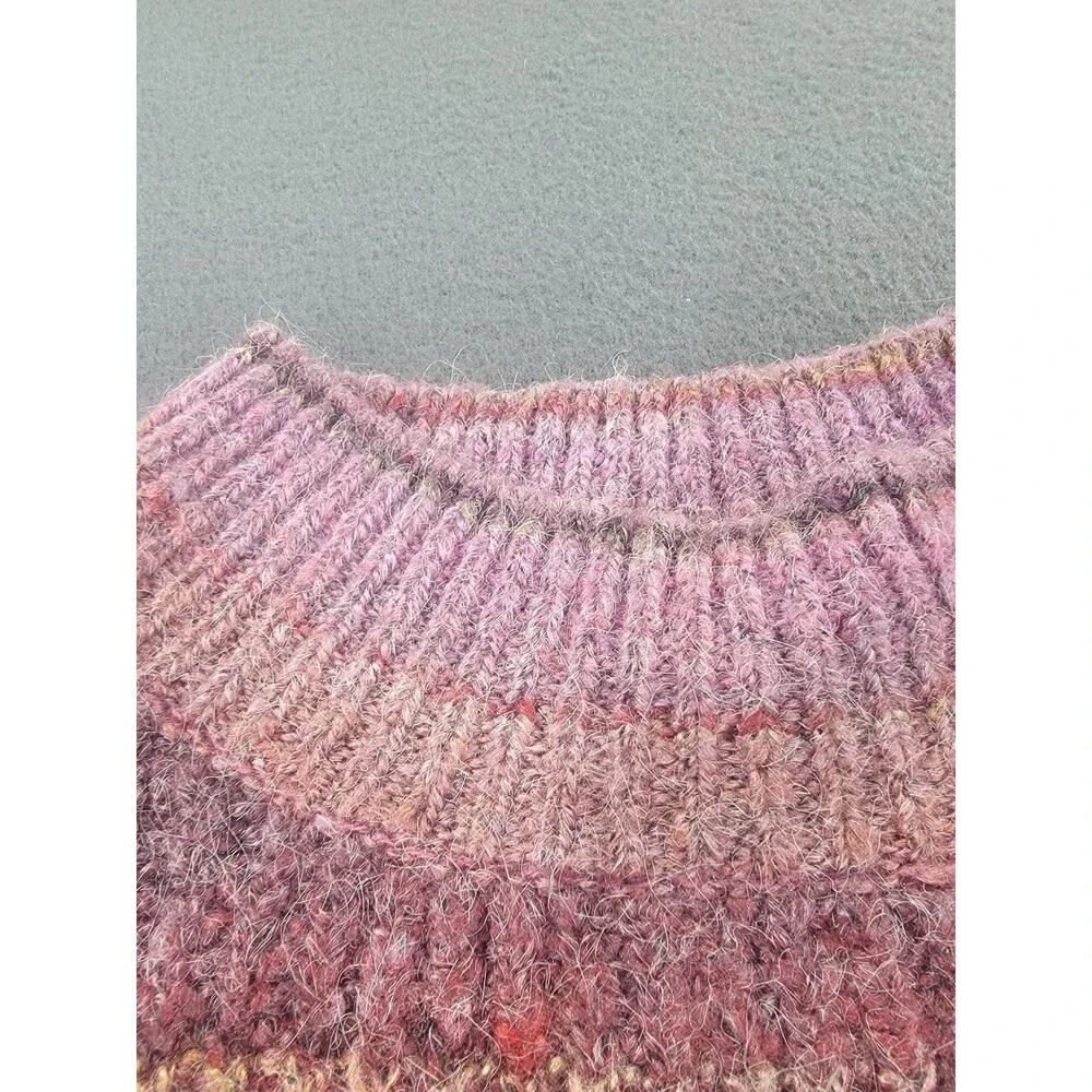 Christian‎ Siriano Sweater Womens Medium Pink Striped Pullover Acrylic Soft Knit